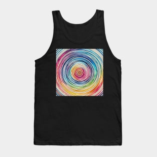 Psychedelic looking abstract illustration of concentric circles Tank Top